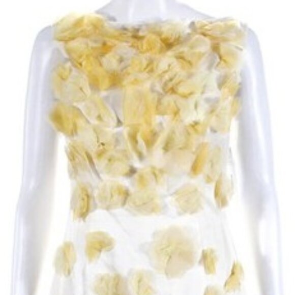 RAFAEL CENNAMO Haute Couture * Open Back Floral Fringe Silk Cocktail Dress - Picture 4 of 9